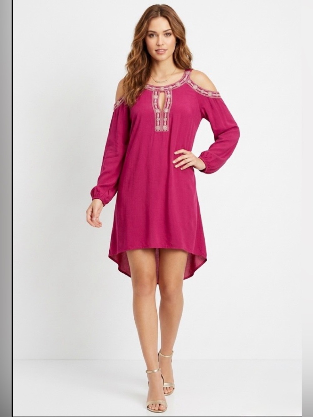 Knox Rose Womens Long Sleeve Cold Shoulder Dresses Size medium